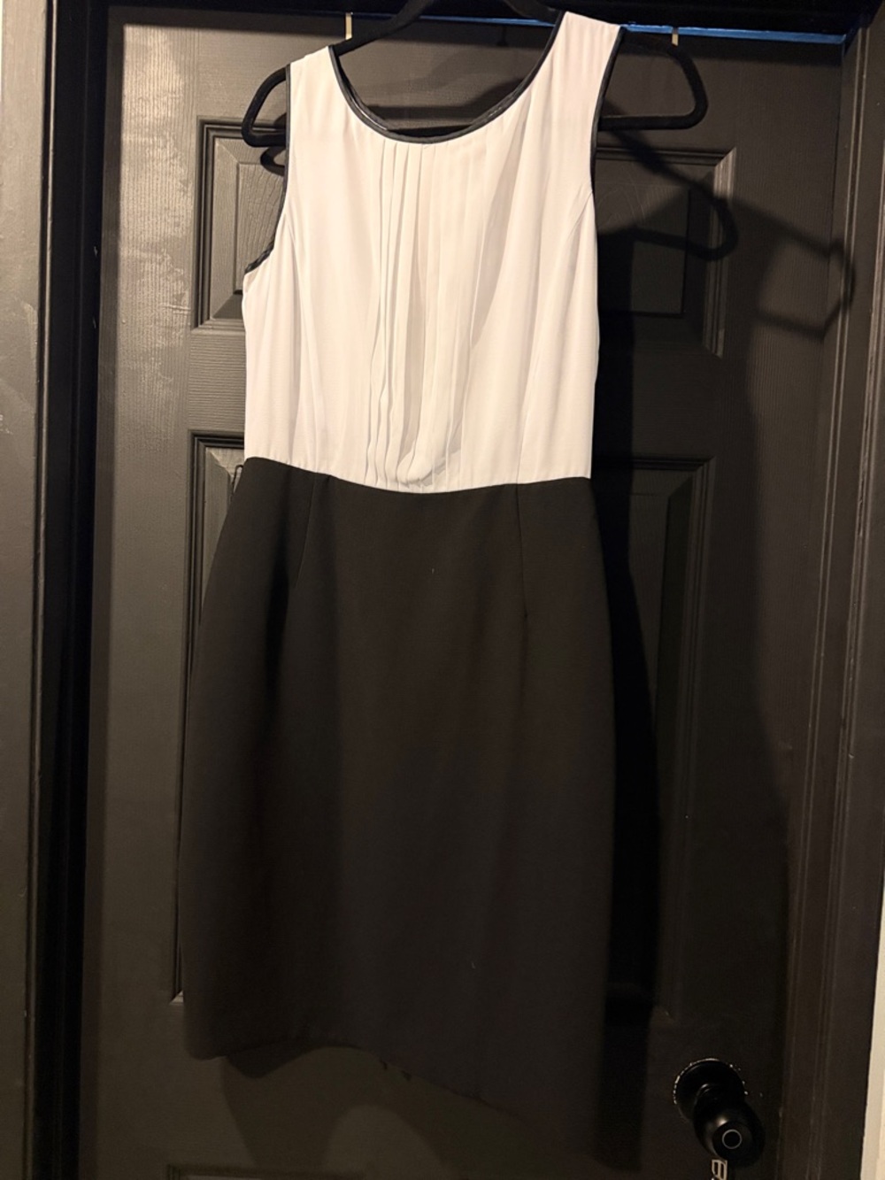 Calvin Klein Black and White Sleeveless Sheath Dress